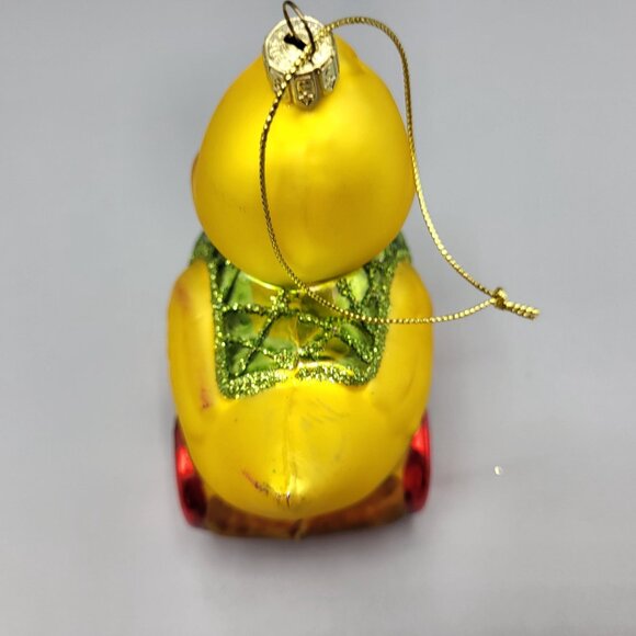 Holiday Duck Pull Toy Glass Ornament Christmas Tree Home Decor - Picture 10 of 15